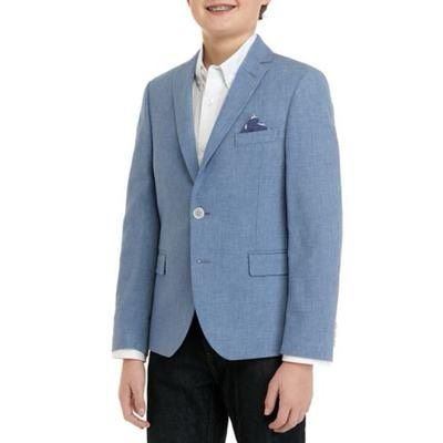 Lauren Ralph Lauren Boys 20 Linen Suit Separate Jacket, Blue, Size 20r